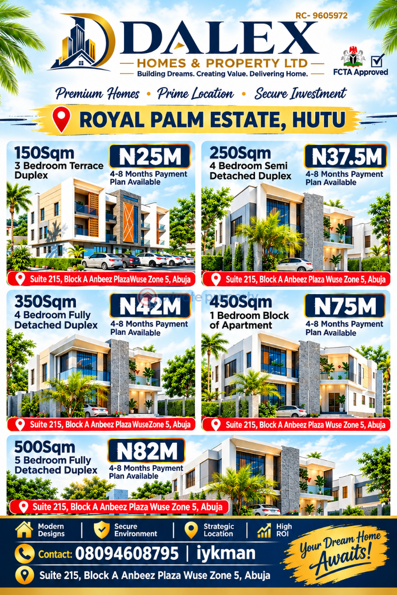 4 bedroom Mixed use Land For Sale Hutu Lugbe Abuja Phase 4 