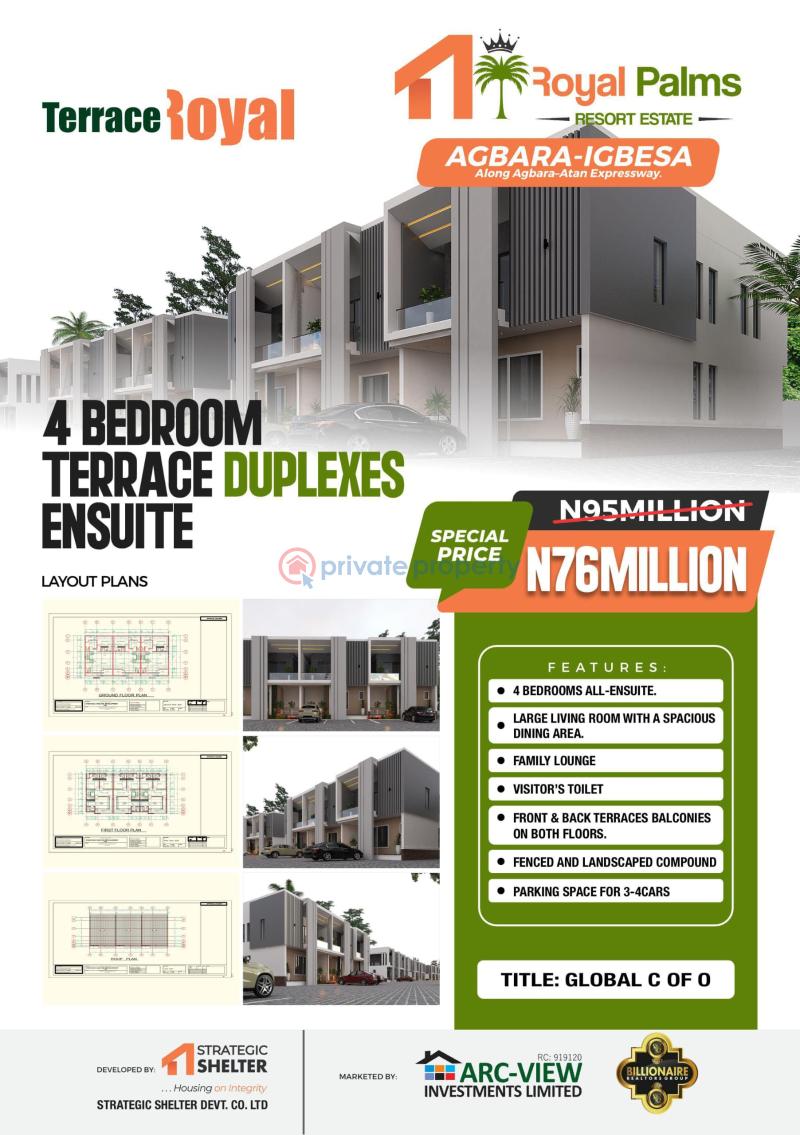 4 bedroom Terrace For Sale Agbara (Ogun) Ogun area 