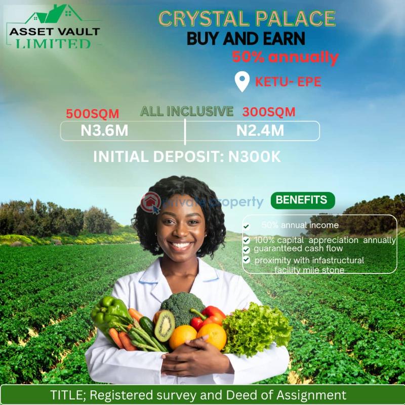 Mixed use Land For Sale Crystal Palace Estate With Perimeter Fencing Located In Omu Epe Lagos - 1