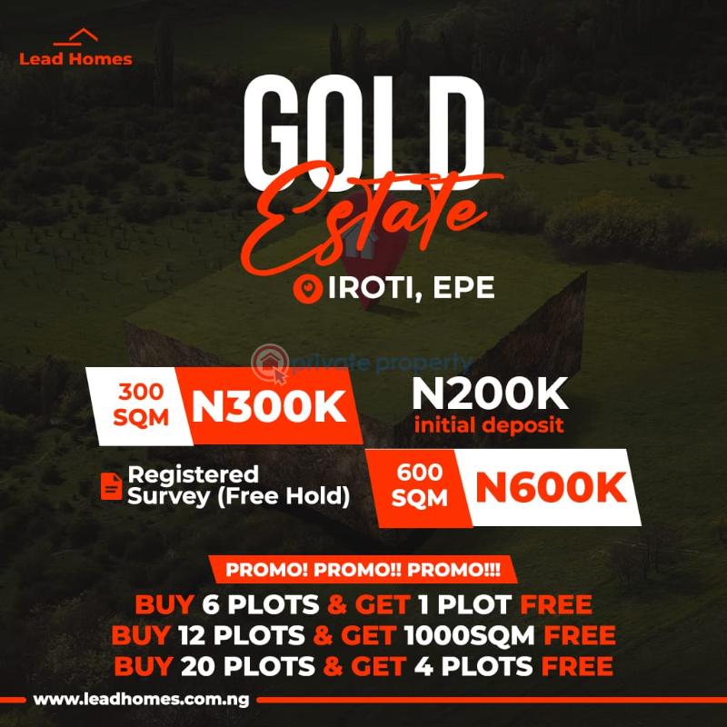 Land For Sale Gold Estate In A Peaceful Environment Selling Fast 100%dry Land Epe Lagos