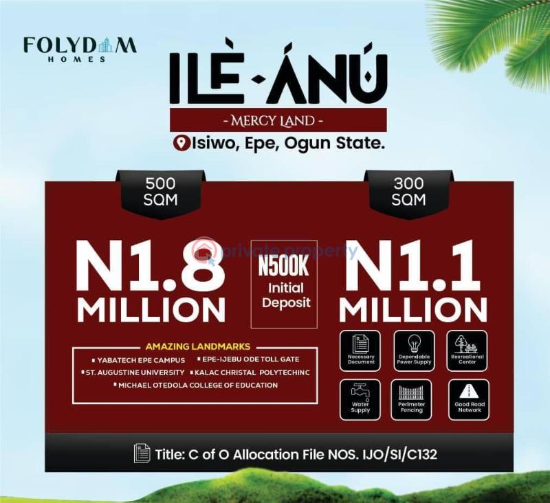Residential Land For Sale Ilé Ànú – Mercy Land With Free Documentation 100% Dry Epe Lagos