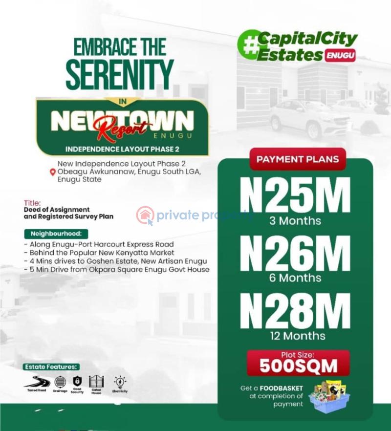 Residential Land For Sale Newtown Resort Estate Located At Obeagu Awkunanaw, Enugu South Lga Enugu Area 