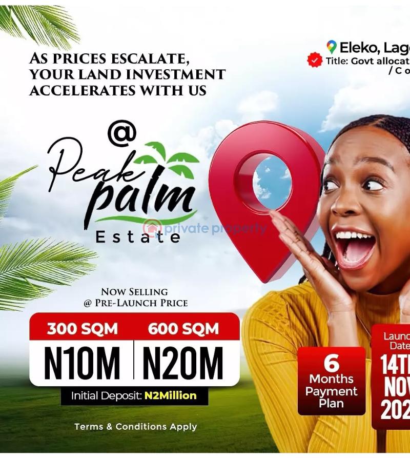 Residential Land For Sale Eleko, Peak Palm Estate Ibeju Lekki Eleko Ibeju-Lekki Lagos - 0