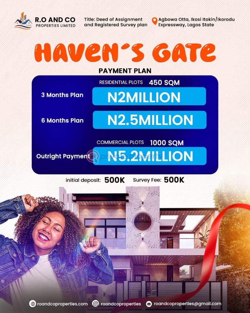 Residential Land For Sale Haven's Gate Estate Agbowa Close To Laspotech & Caleb University Ikorodu Lagos - 5