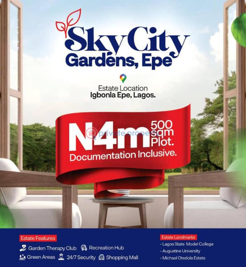 Land For Sale Sky City Gardens, Igbonla,epe,lagos Epe Lagos