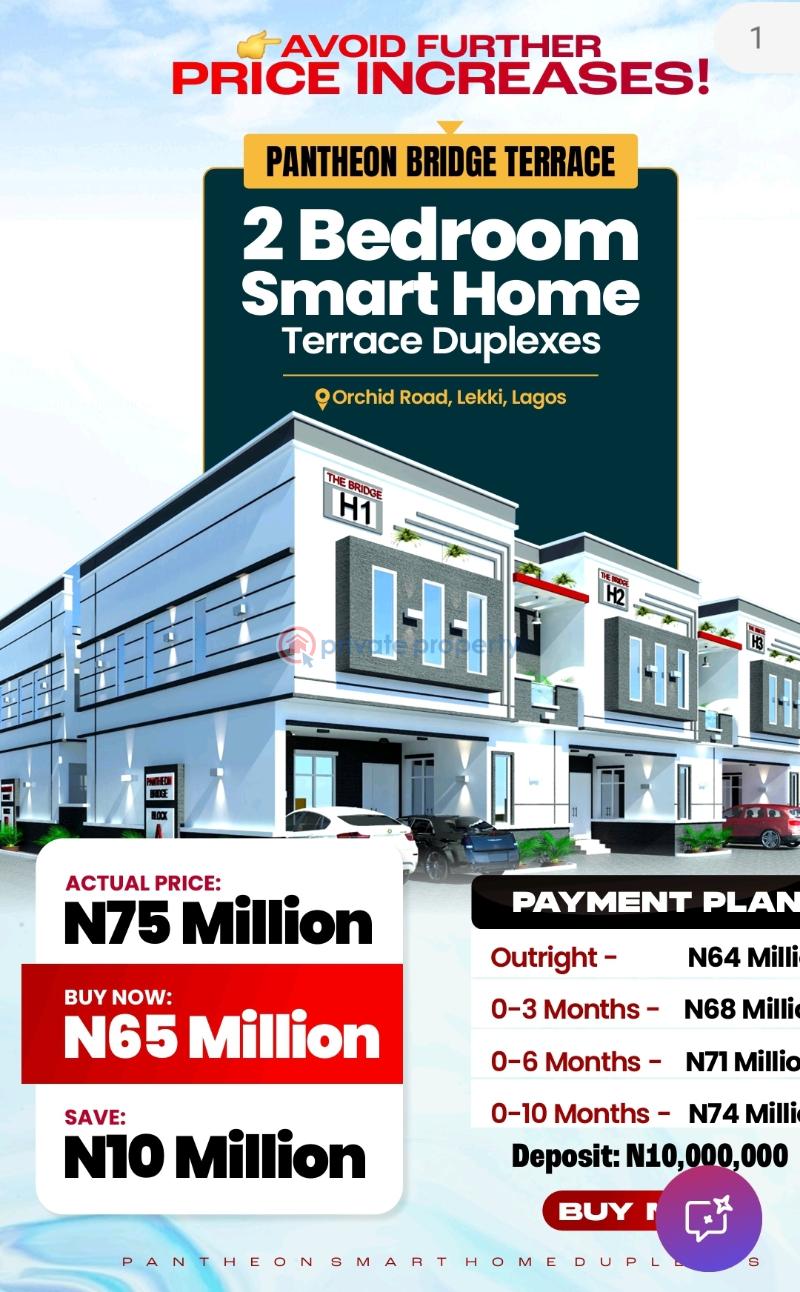 4 bedroom Terrace For Sale Pantheon Bridge Street ,along Orchid Hotel Road, Before Cooplag Estate, Lafiaji Lekki Lagos - 9