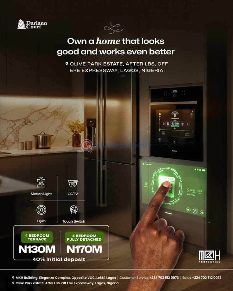 4 bedroom Terraced Duplex For Sale Darriann Court Olive Park Estate After Lbs Off Epe Expressway Sangotedo Ajah Lagos