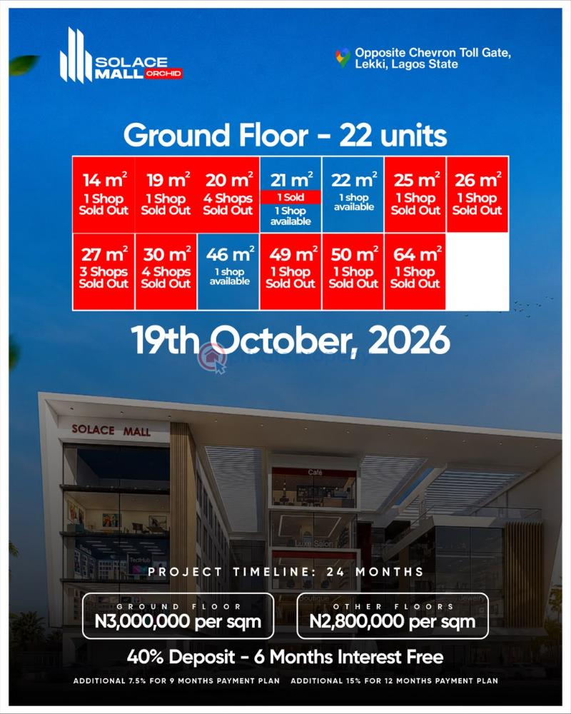 Shop For Sale Chevron Tollgate Chevron Drive Lekki Lagos - 1