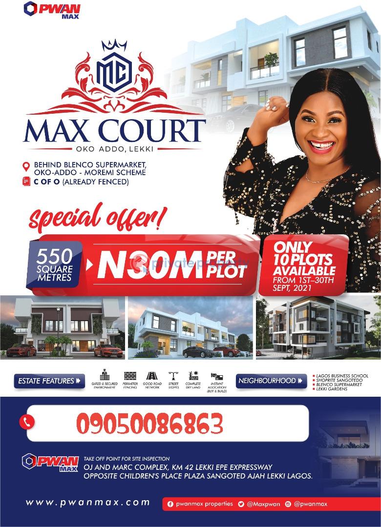 For sale Land Location Behind Blenco Supermarket, Oko Addo, Lekki