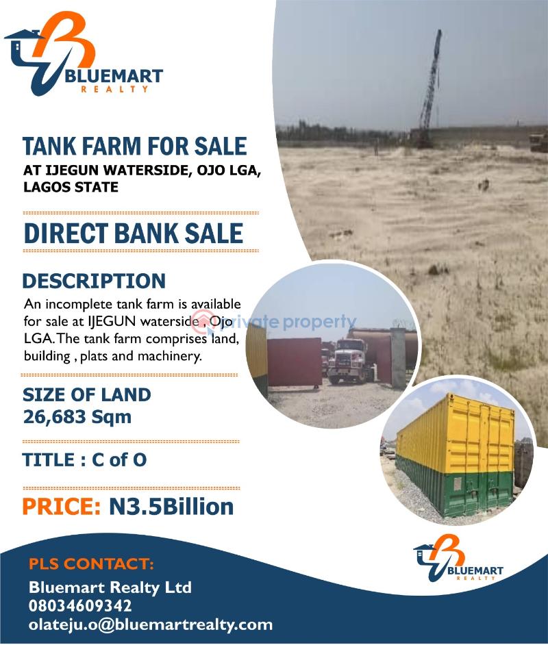Industrial Land For Sale Ijegun Waterside, Ojo Lagos Ojo Lagos