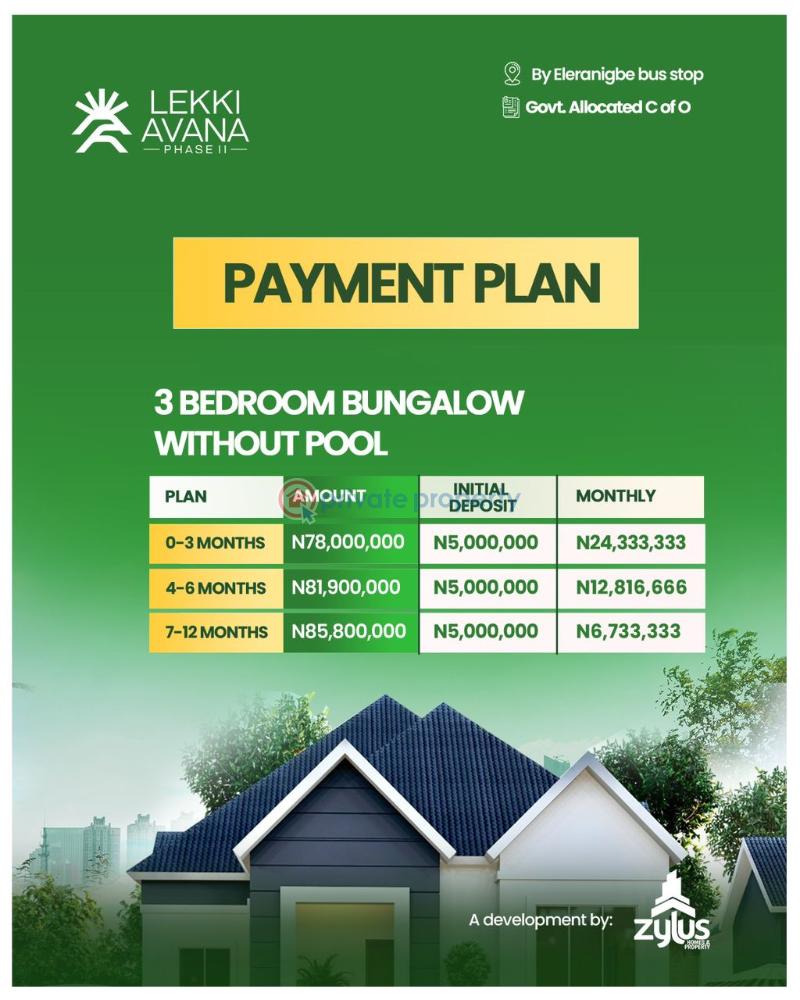 3 bedroom Bungalow For Sale Lekki Avana Phase 2 By Eleranigbe Bus Stop Eleran Igbe Ibeju-Lekki Lagos - 1