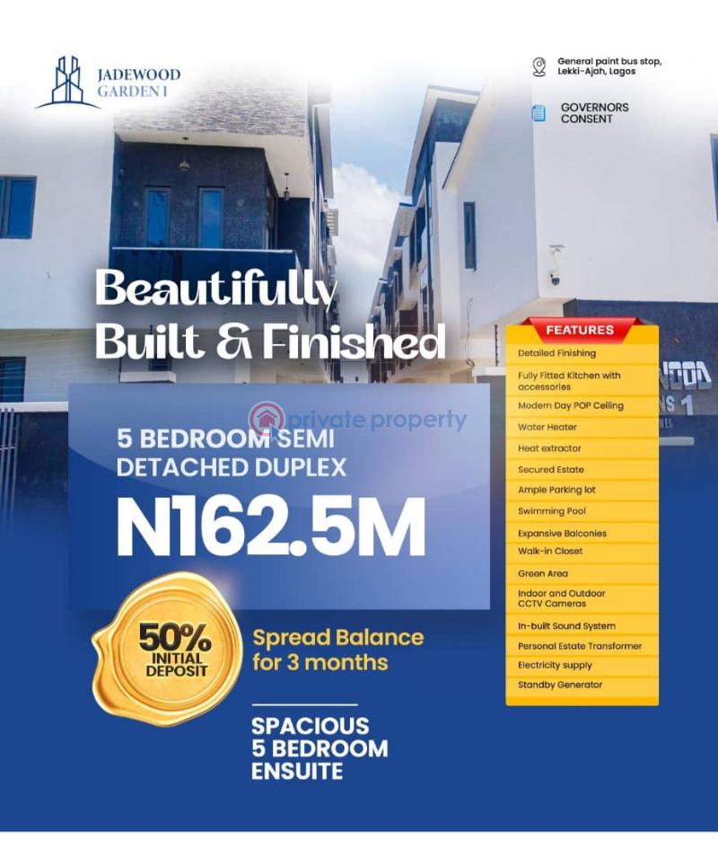 5 bedroom Duplex For Sale Behind Lagos Business School General Paint Bus Stop Abijo Ajah Lagos - 1