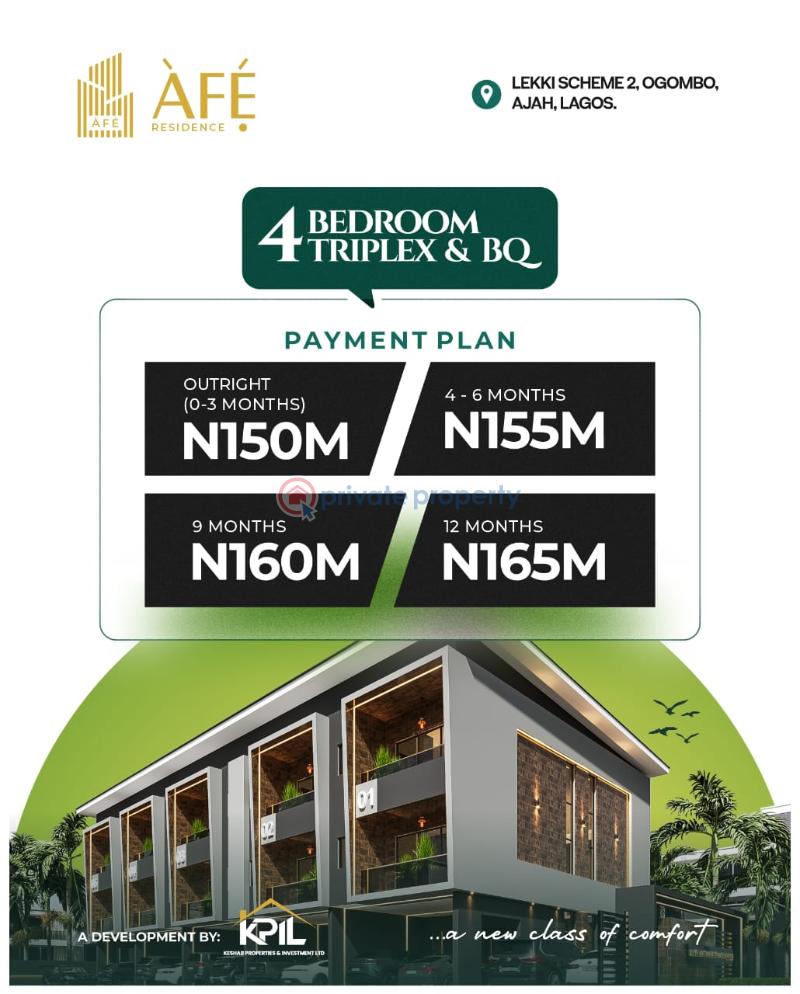 4 bedroom Duplex For Sale Afe Residence Estate Redefining Luxury Living In Lekki Scheme 2 Ajah Lagos