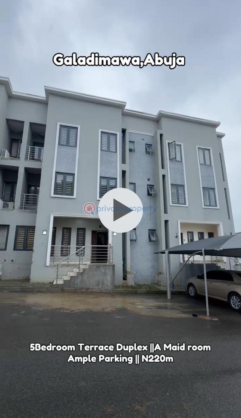 5 bedroom Terraced Duplex For Sale Galadimawa Abuja Phase 3 