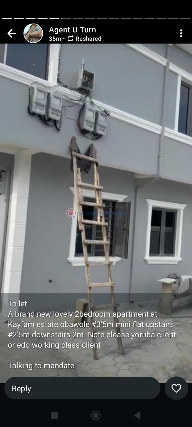 2 bedroom Block Of Flats For Rent Kay Farm Estate, Obawole, Fagba Ifako-ogba Lagos - 0