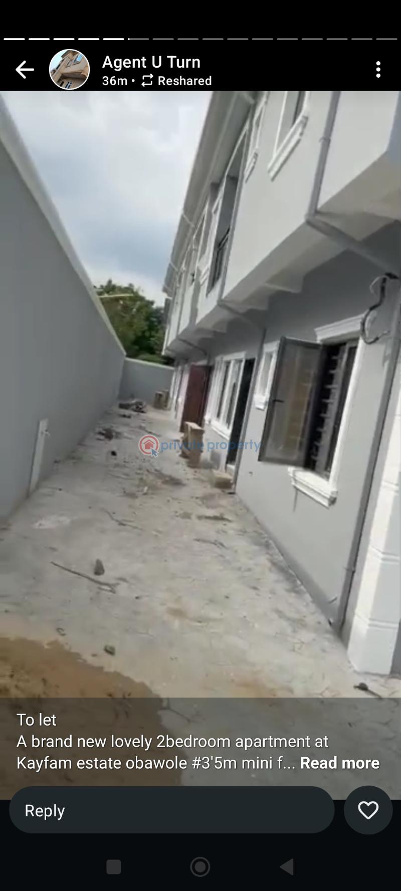 2 bedroom Block Of Flats For Rent Kay Farm Estate, Obawole, Fagba Ifako-ogba Lagos - 1