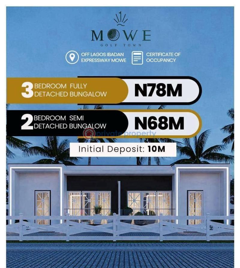 3 bedroom Detached Bungalow For Sale Mowe Golf Town Located Off Lagos Ibadan Expressway, Mowe Very Close To Christopher University, Punch Newspaper, C Way Foods And Beverages, Rccg Camp , Ogun Gas Nigeria Limited, Deeper Life, Tribune Newspaper, 7 Up, Lagos Ogun Toll Gate And Ikeja Train Lagos Extension Ogun - 4