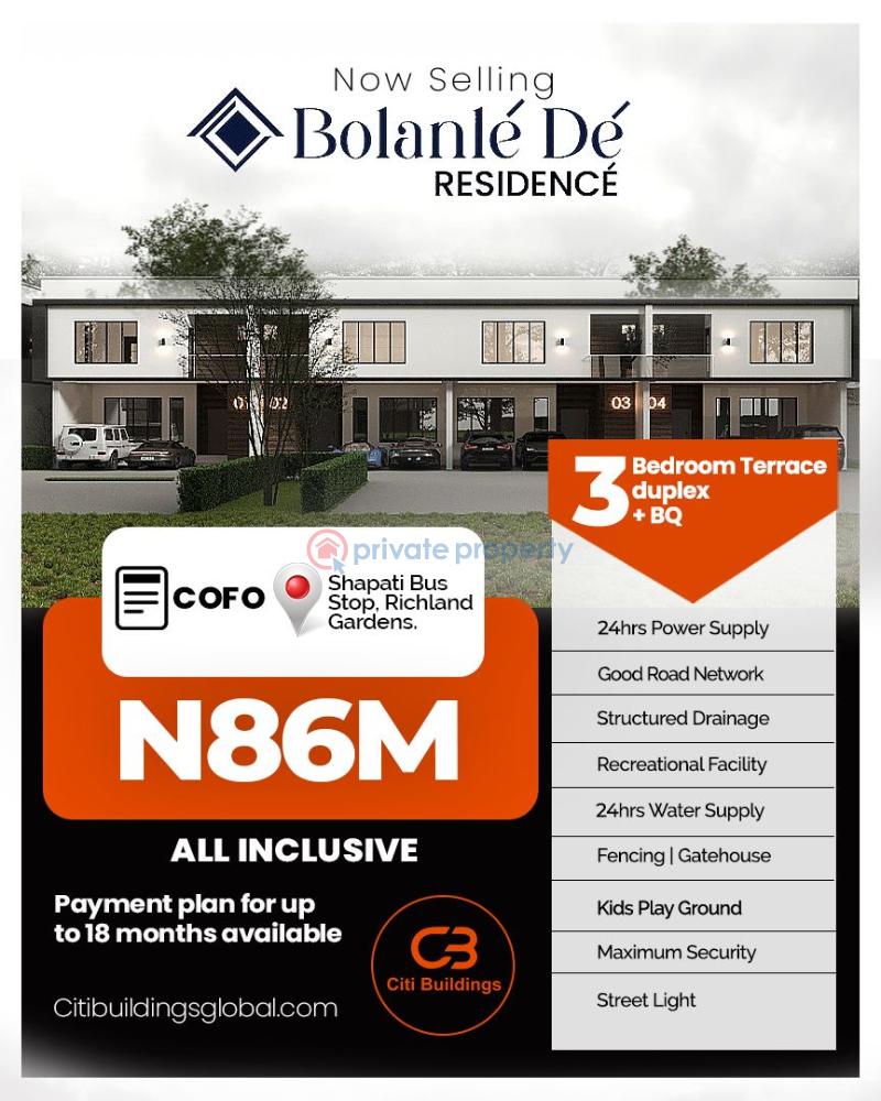 3 bedroom Terraced Duplex For Sale Bolanle Residence, Bogije Shapatti Eleko Ibeju-Lekki Lagos - 0