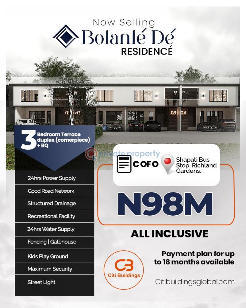 3 bedroom Terraced Duplex For Sale Bolanle Residence, Bogije Shapatti Eleko Ibeju-Lekki Lagos - 1