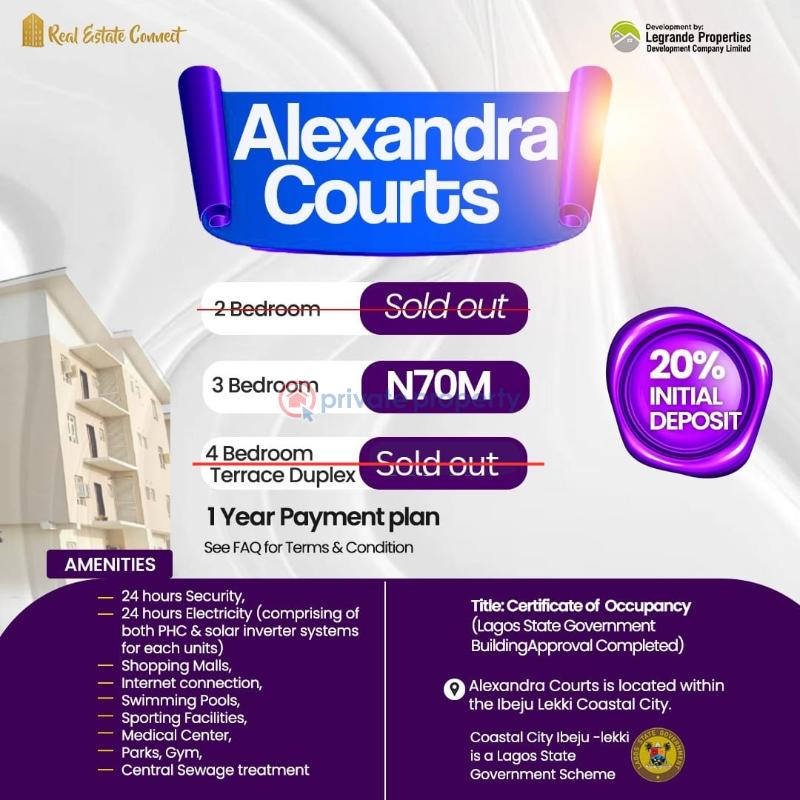 3 bedroom Block Of Flats For Sale Alexandra Court Estate, In Coastal City Scheme Oribanwa Ibeju-Lekki Lagos