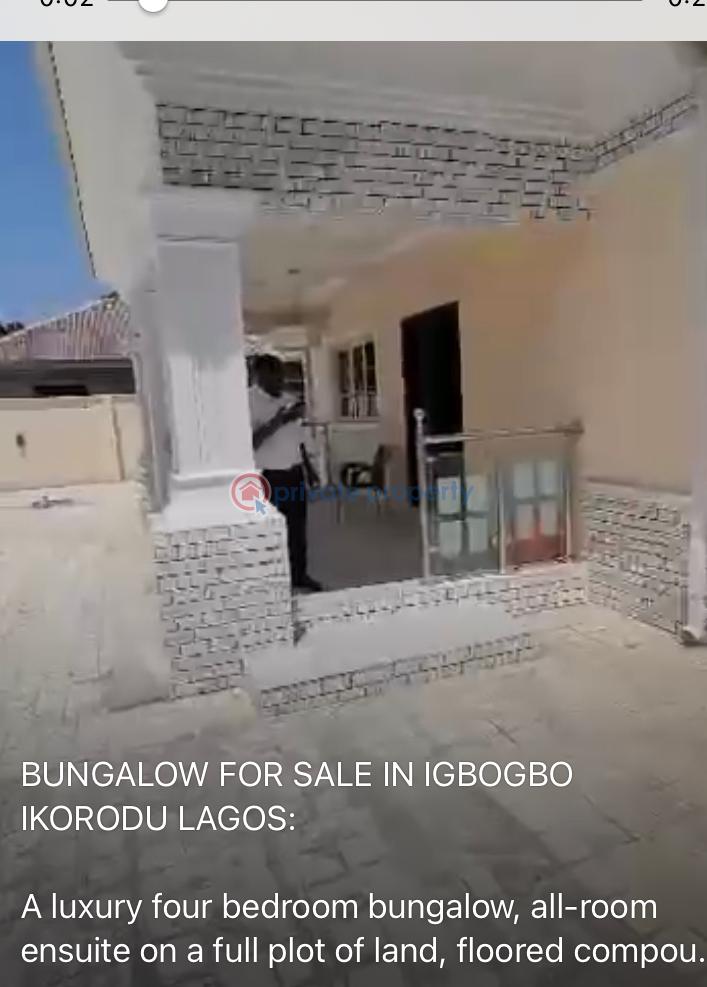 4 bedroom Detached Bungalow For Sale Igbogbo Ikorodu Lagos - 0