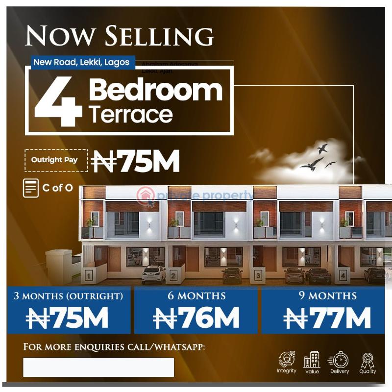 4 bedroom Terraced Duplex For Sale New Road, Close To Chevron, Chevron Drive Lekki Lagos - 2