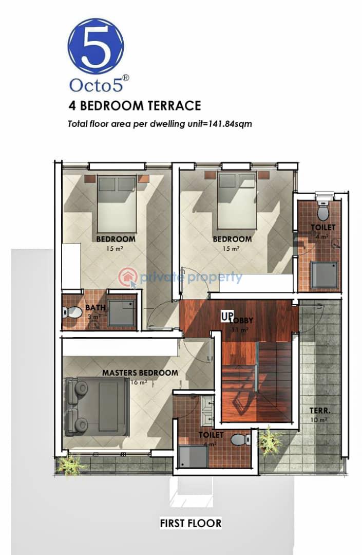 Tastefully finished 3bedroom townhouse + bq - 4 3 bedroom Townhouse For Sale Arthur's Place, James Robertson Street, Surulere Lagos - 4