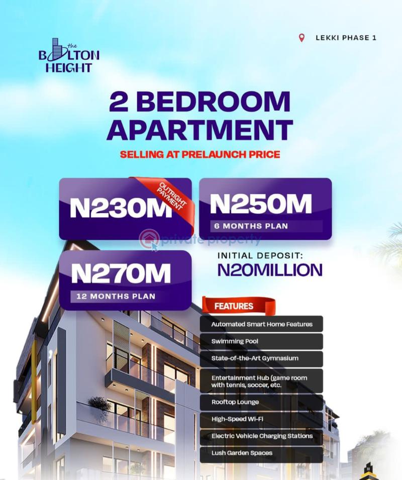 2 bedroom Block Of Flats For Sale Bolton Height Luxury Apartment Lekki Phase 1 Lagos Lekki Phase 1 Lagos - 2