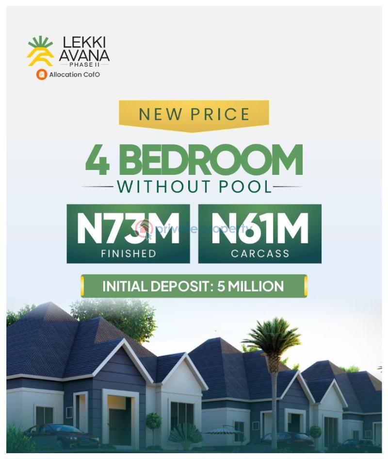 Tastefully finishing 3 /4 bedroom bungalows with swimmingpool.for sale in lekki avana bungalow & resorts - 13 4 bedroom Detached Bungalow For Sale Lekki Avana Bungalows & Resorts Estate Phase 2 Eleranigbe Road Eleran Igbe Ibeju-Lekki Lagos - 13