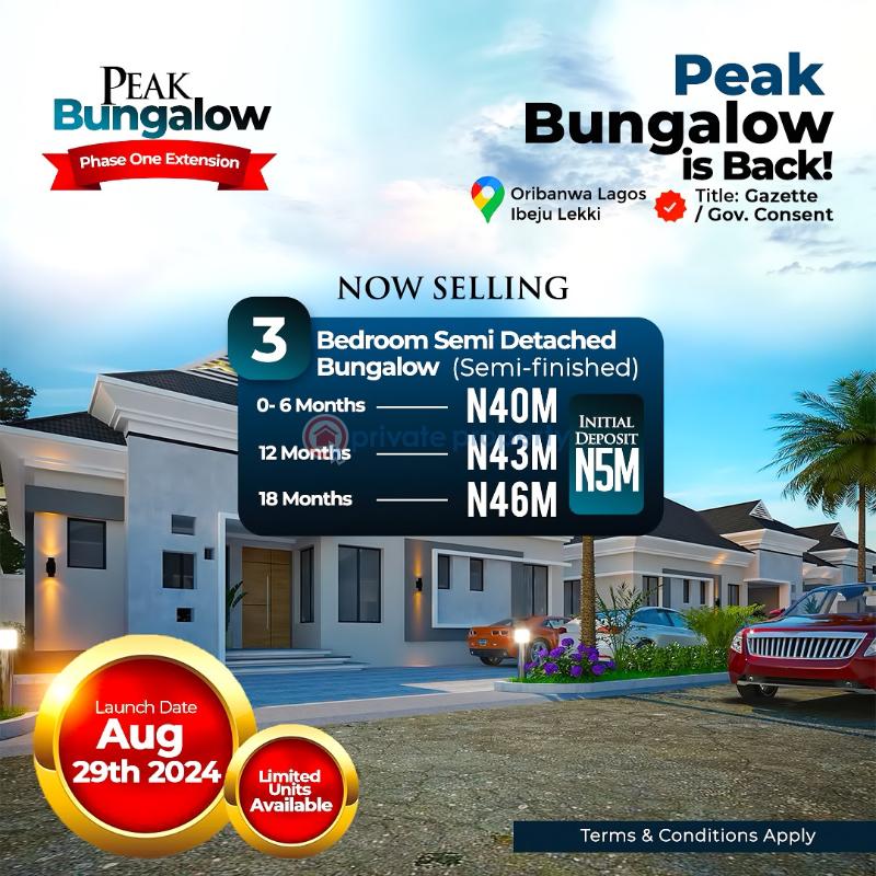 3 bedroom Detached Bungalow For Sale Peak Bungalow Phase One Extension Oribanwa Awoyaya Lagos Oribanwa Ibeju-Lekki Lagos - 4