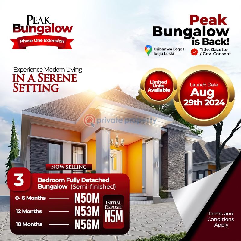 3 bedroom Detached Bungalow For Sale Peak Bungalow Phase One Extension Oribanwa Awoyaya Lagos Oribanwa Ibeju-Lekki Lagos - 5