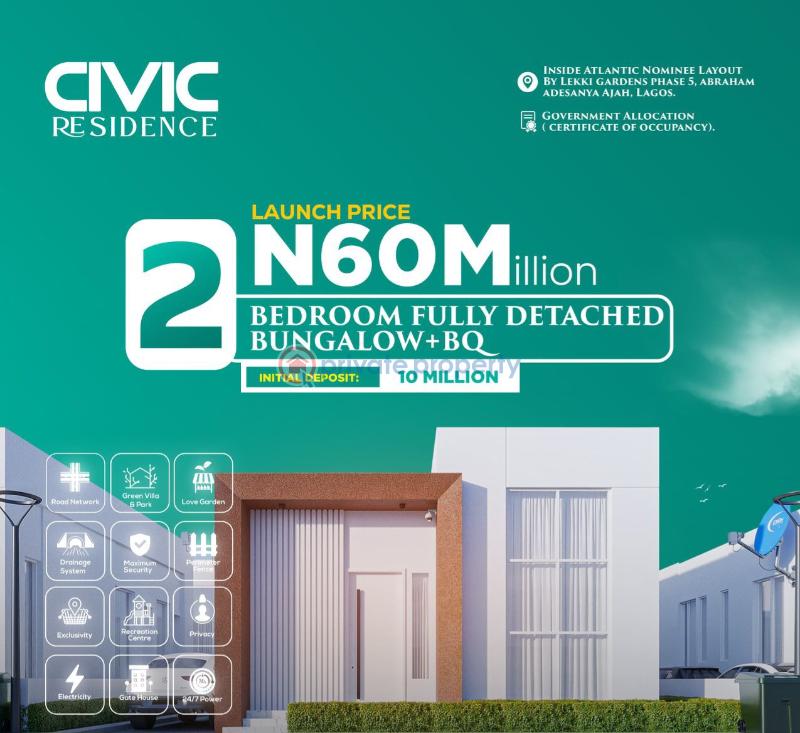 3 bedroom Detached Bungalow For Sale Civic Residence Estate Inside Atlantic Nominee Layout By Lekki Gardens Phase 5 Abraham Adesanya Ajah Lagos - 10