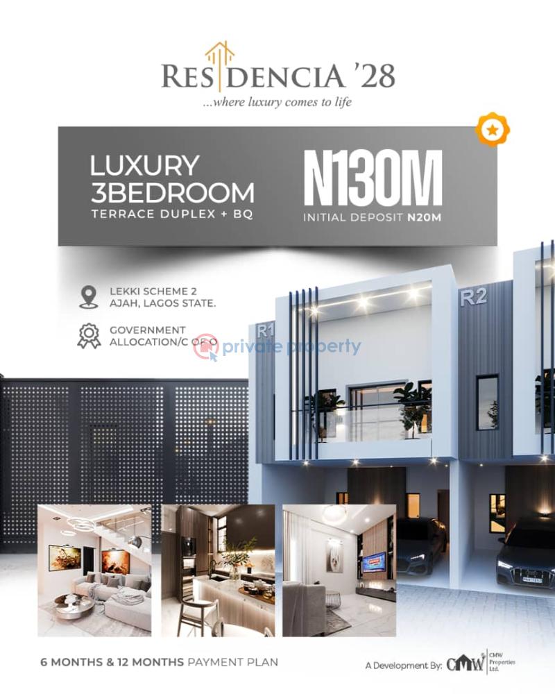 3 bedroom Terraced Duplex For Sale Residentcia 28 Lekki Scheme 2 Ajah Lekki Lagos Lekki Scheme 2 Ajah Lagos - 1