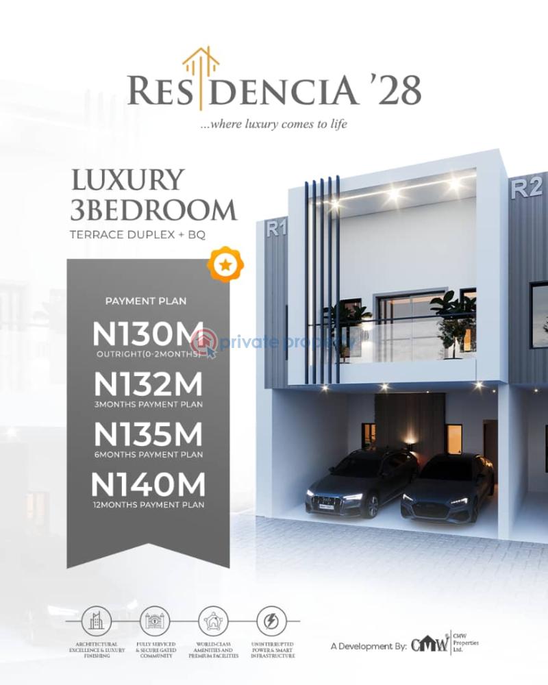 3 bedroom Terraced Duplex For Sale Residentcia 28 Lekki Scheme 2 Ajah Lekki Lagos Lekki Scheme 2 Ajah Lagos - 4