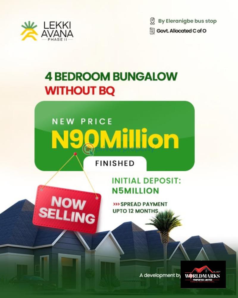 4 bedroom Detached Bungalow For Sale Lekki Avana Bungalows And Resort Estate Eleranigbe Eleran Igbe Ibeju-Lekki Lagos - 1