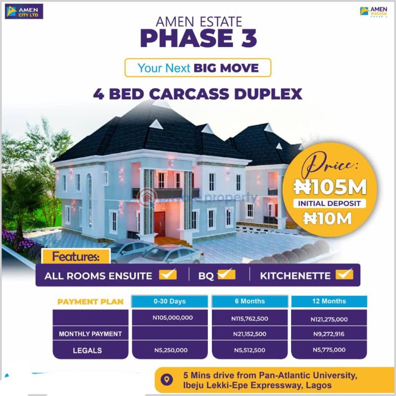 4 bedroom Detached Duplex For Sale Amen Estate Phase 3 Along Lekki Epe Expressway Opposite The Approved Lekki Int'l Airport Eleko Ibeju-Lekki Lagos - 0
