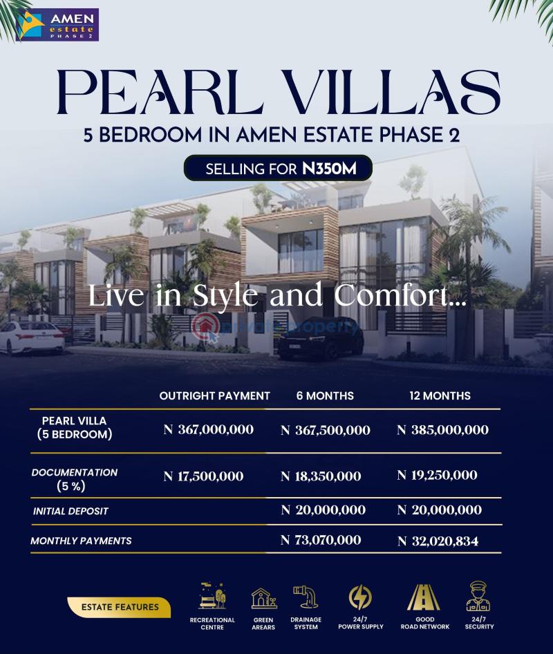 5 bedroom Detached Duplex For Sale Pearl Villas In Amen Estate Phase 2 Eleko Beach Road Eleko Ibeju-Lekki Lagos - 4