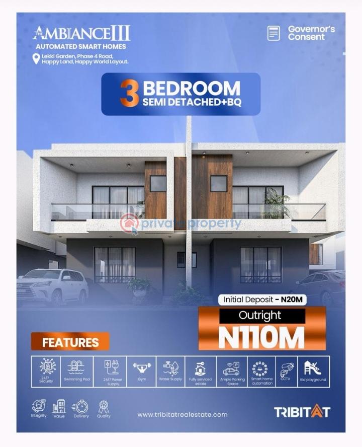 3 bedroom Terraced Duplex For Sale Happyland Happy World Layout, Abraham Adesanya Ajiwe, Lagos. Lekki Lagos - 1