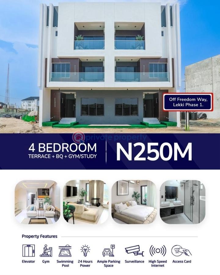4 bedroom Terrace For Sale Off Freedom Way Lekki Phase1. Lekki Phase 1 Lagos - 0