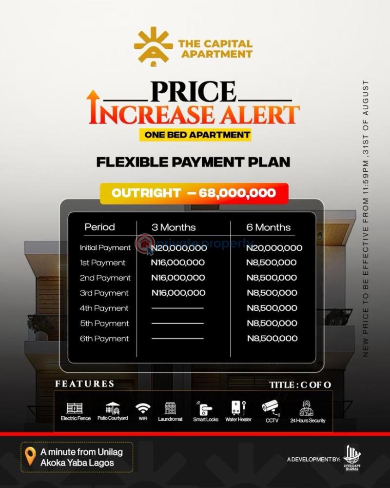 The capital apartment: studio & one bedroom flat at akoka yaba - 4 1 bedroom Shared Apartment For Sale Akoka Yaba Lagos - 4