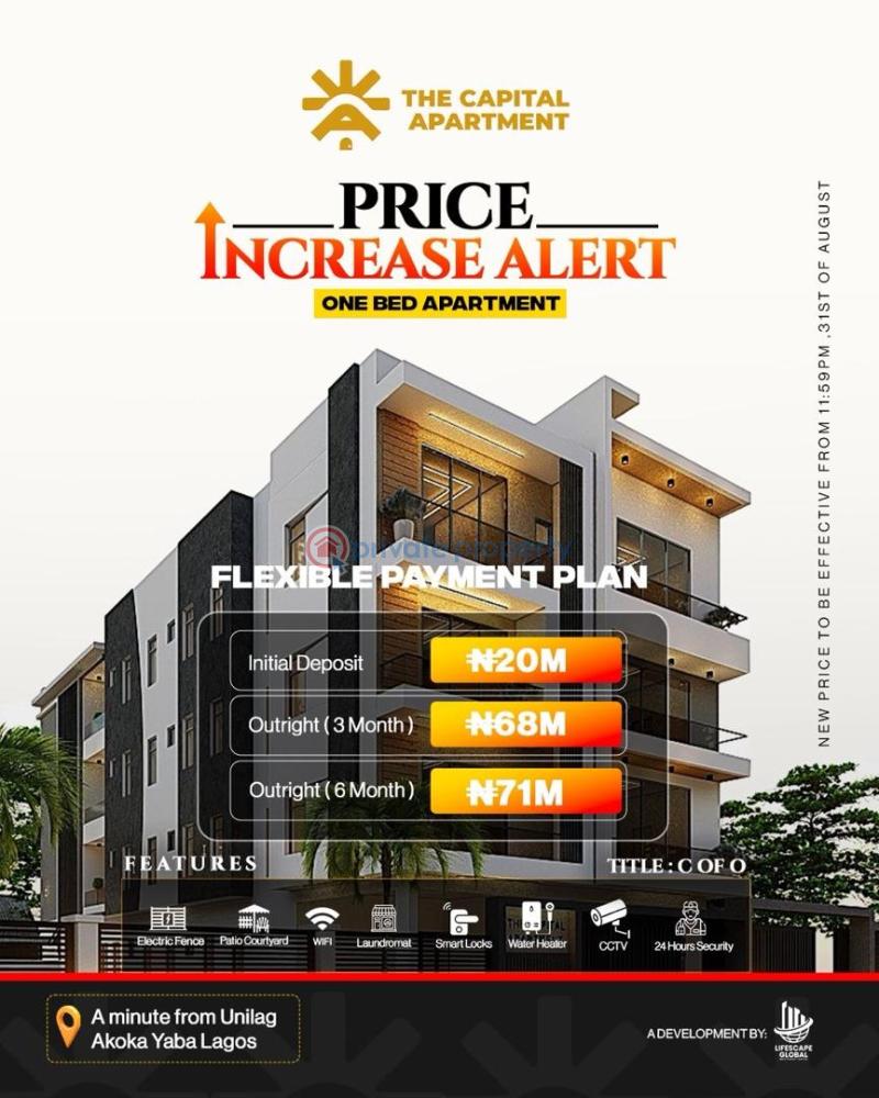 The capital apartment: studio & one bedroom flat at akoka yaba - 1 1 bedroom Shared Apartment For Sale Akoka Yaba Lagos - 1