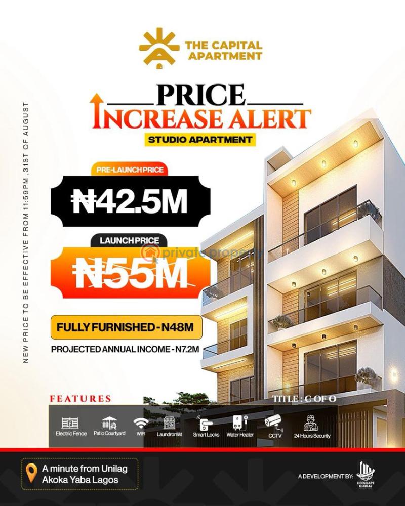 The capital apartment: studio & one bedroom flat at akoka yaba - 3 1 bedroom Shared Apartment For Sale Akoka Yaba Lagos - 3