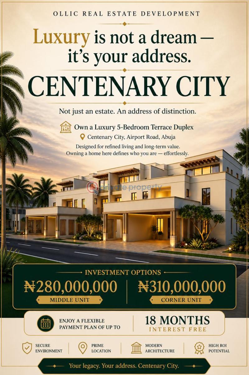 5 bedroom Terraced Duplex For Sale Centenary City, Airport Road Kuje Abuja Phase 4  - 0
