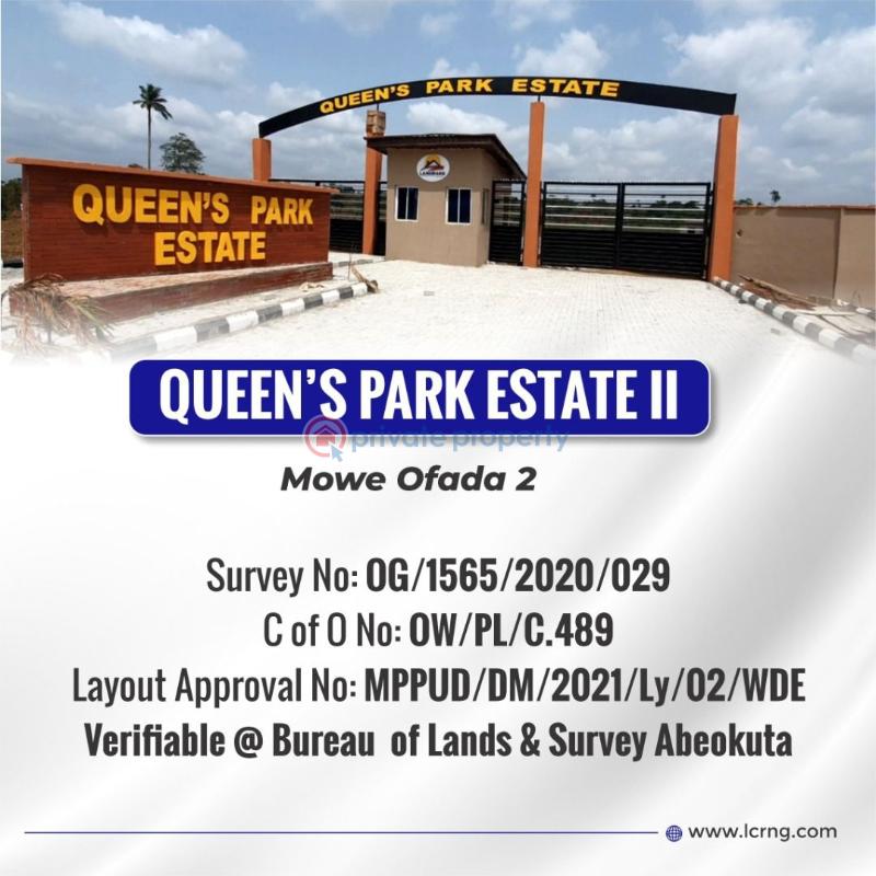 For sale Land Queen's Park Estate Location Iş Mowe/ Ofada By Sagamu