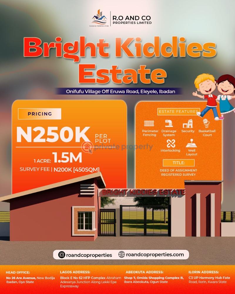 Residential Land For Sale Bright Kiddies Estate Close To Lagos Ibadan Toll Gate Eleyele Ibadan Oyo - 2