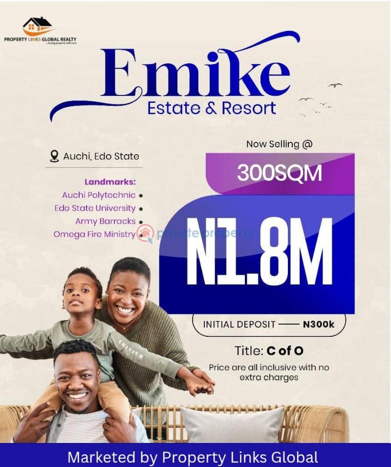 Residential Land For Sale Emike Estate And Resorts With C Of O Directly Facing Express Close To Auchi Poly Egor Edo - 0