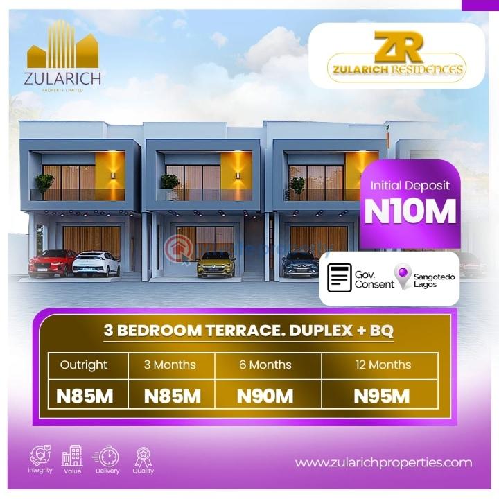 3 bedroom Terraced Duplex For Sale Ajayi Apata Estate, Sangotedo Lagos. Sangotedo Lagos - 0