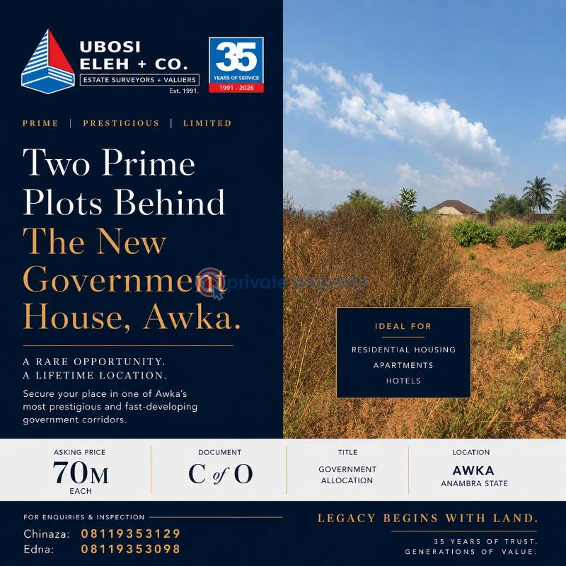 Commercial Land For Sale The New Government House, Akwa Awka North Anambra