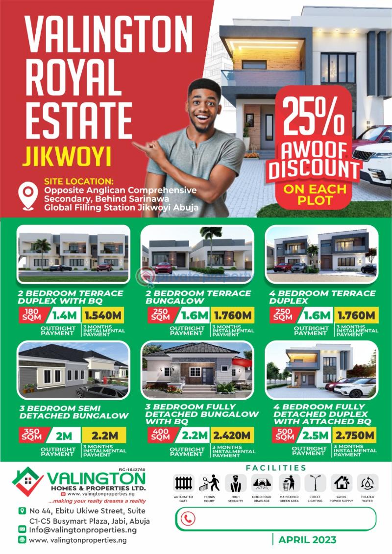 Valington royal estate jikwoyi - 0 3 bedroom Land For Sale Jikwoyi Abuja Phase 4  - 0