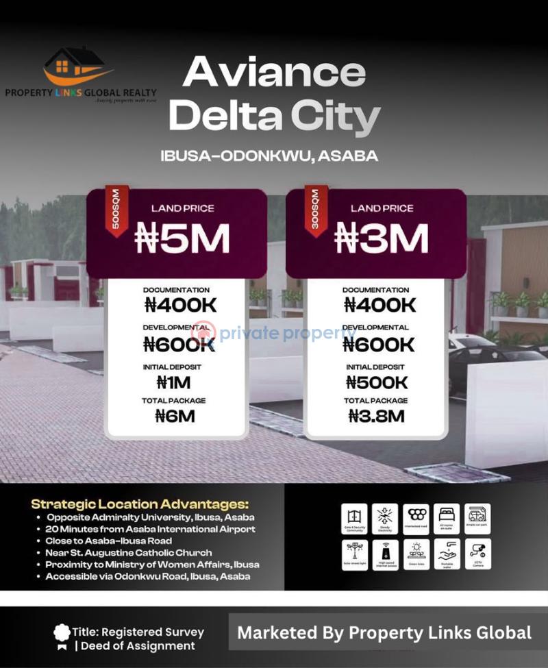 Residential Land For Sale Aviance Delta City Estate Opposite Admiralty University, Ibusa Asaba Delta